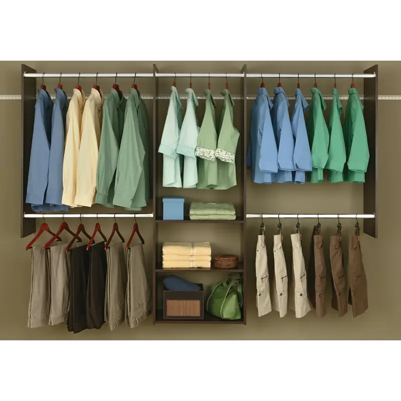 Easy Track RB1460-T Deluxe Starter Closet, 48 to 96 in W, 84 in H, 3-Shelf