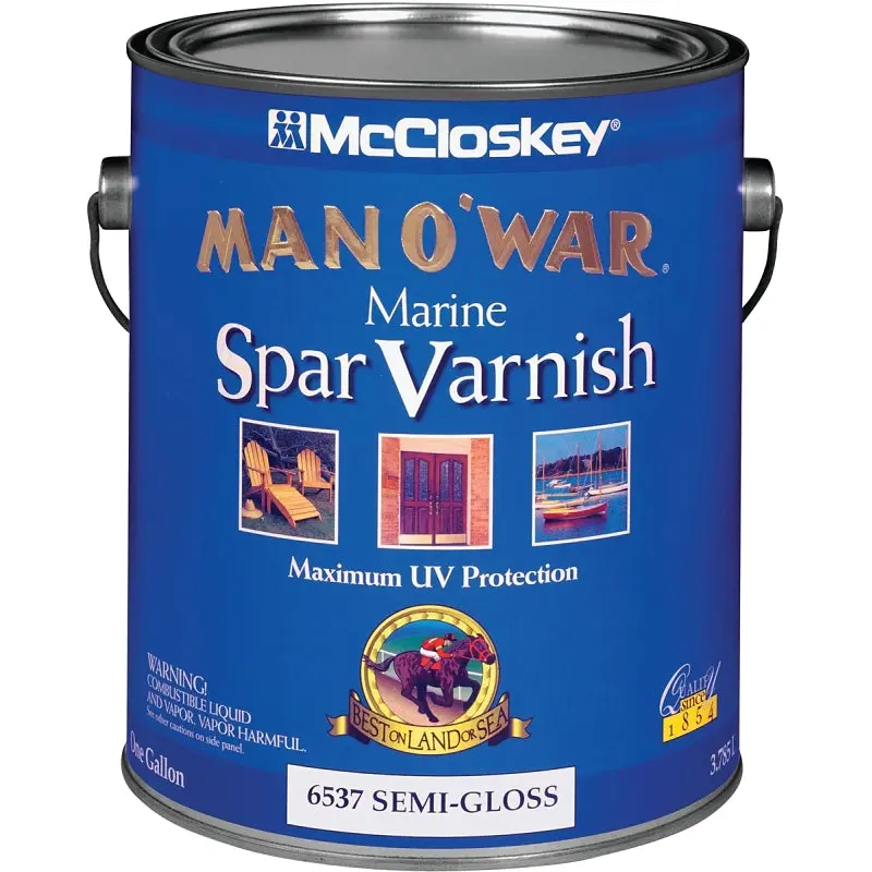McCloskey Man O'War 080.0006537.007 Marine Spar Varnish, Semi-Gloss, 1 gal
