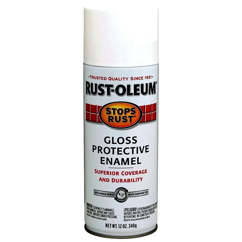 Rust-Oleum 7792830 Rust Preventative Spray Paint, Gloss, White, 12 oz, Can