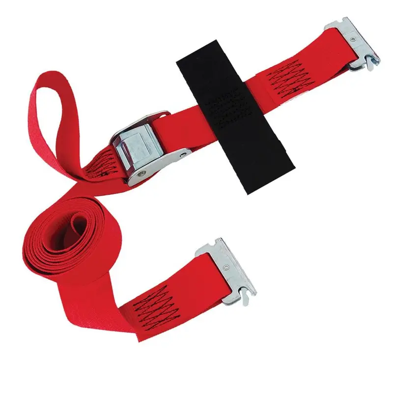 12 ft. x 2 in. Cam Buckle E-Strap with Hook and Loop Storage Fastener in Red