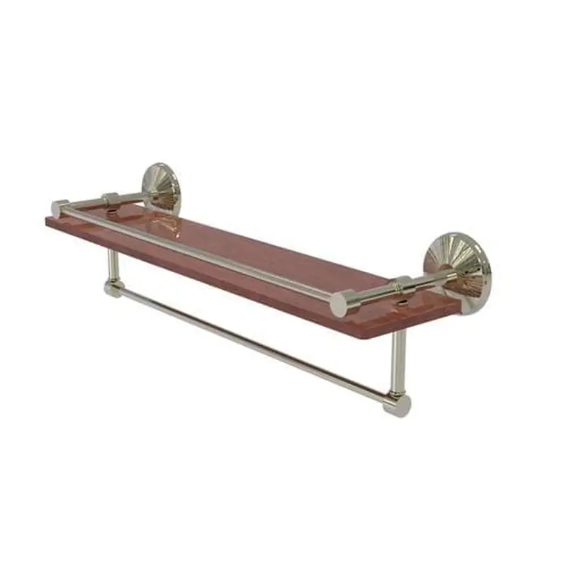 Allied Brass Monte Carlo Polished Nickel 1-Tier Brass Wall Mount Bathroom Shelf