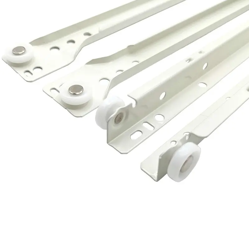 22 in. Bottom Mount V-Notch Epoxy Euro Self-Close Drawer Slide Set