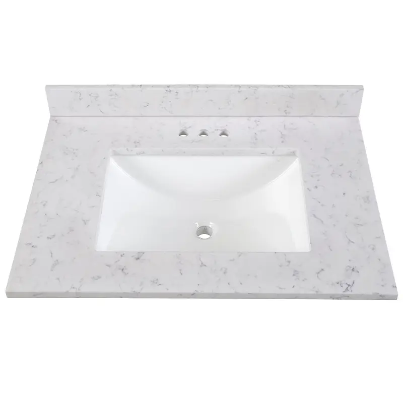 31 in. Stone Effects Vanity Top in Pulsar with White Sink33.06 / Silver Ash