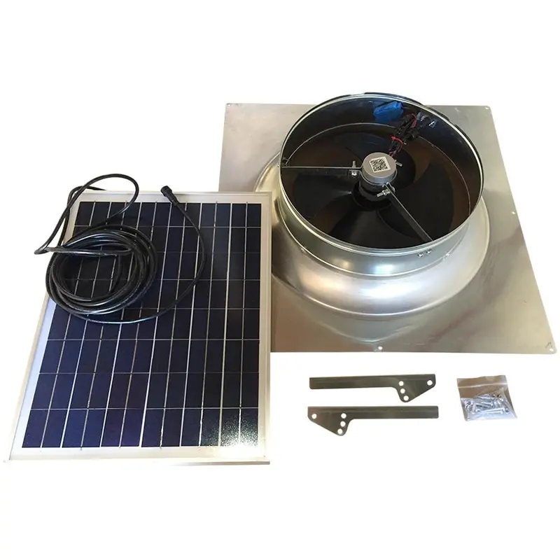 1280 CFM Aluminum Hybrid (Solar/Electric) Powered Gable Mount Gable Louver Vent22 / each