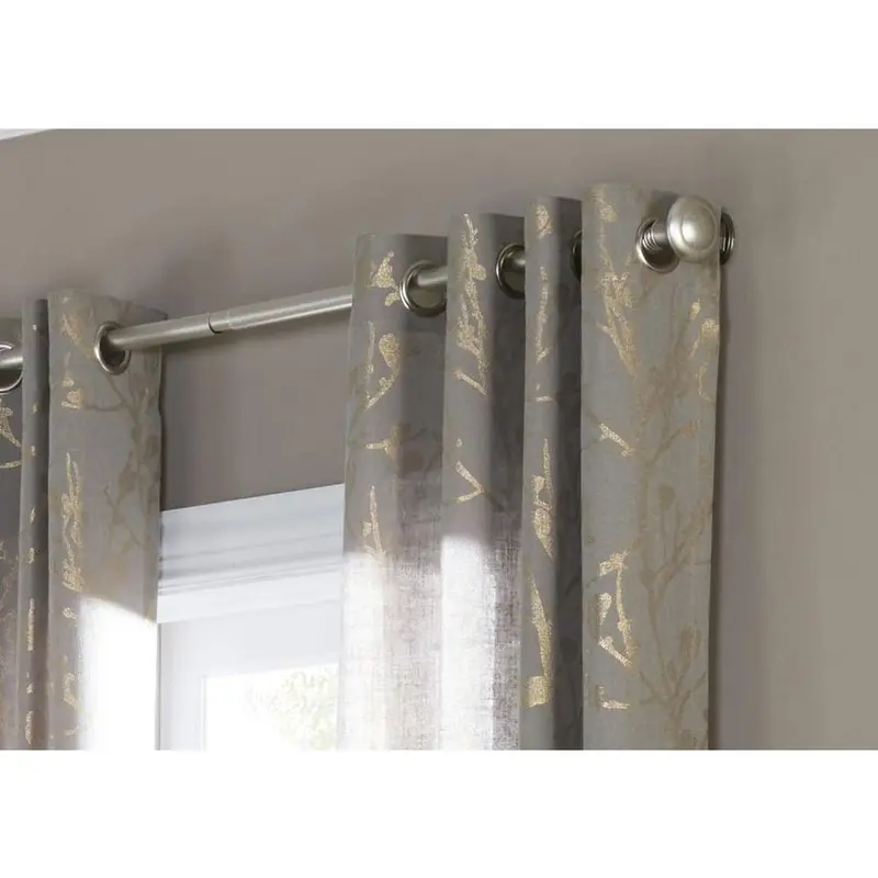 allen   roth Quinta 84-in Gray Polyester Semi-sheer Single Curtain PanelGray