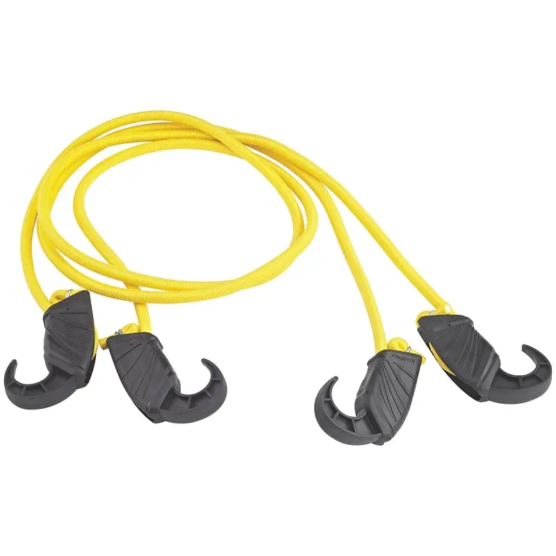 ProSource Stretch Cord, 8 mm Dia, 48 in L, Polypropylene, Yellow, Hook End