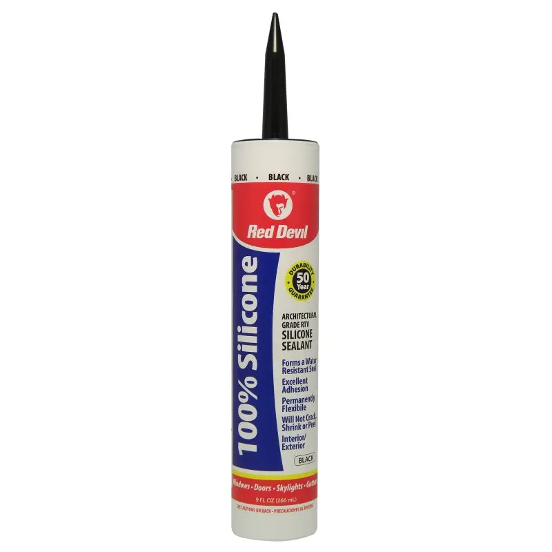 Red Devil 081660 Silicone Sealant, Black, -60 to 400 deg F, 9 fl-oz Cartridge