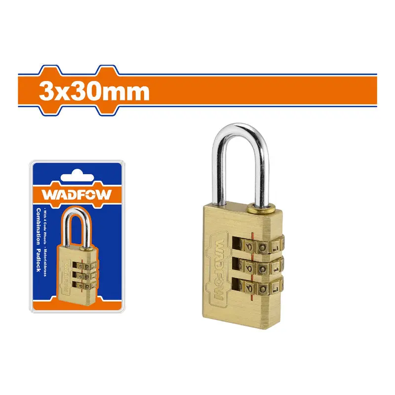 Brass 3-Digit Combination Padlock 30mm