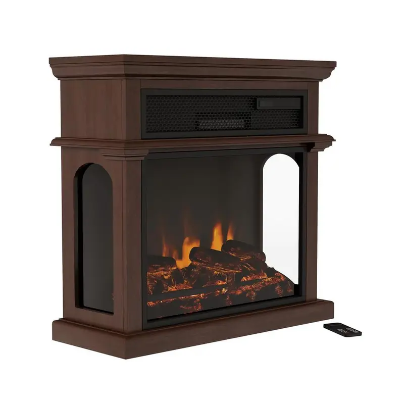 29 in. Freestanding Electric Fireplace with Mantel in Brown72.5 / each