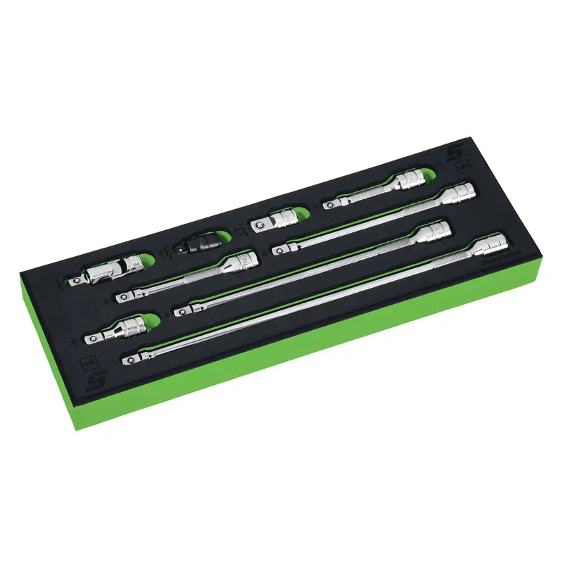 9 pc 3/8" Drive Extension Set Green