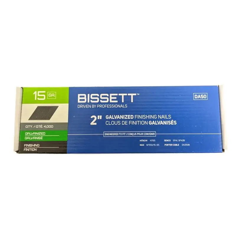 BISSETT 15GA Galvanized Angled Finishing Nails1-1/2"