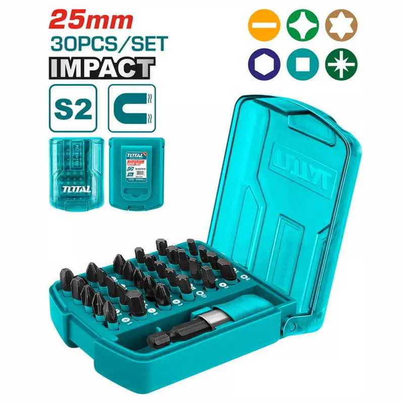 TOTAL 30pcs 25mm IMPACT SCREWDRIVER BITS SET (TACSD18306)