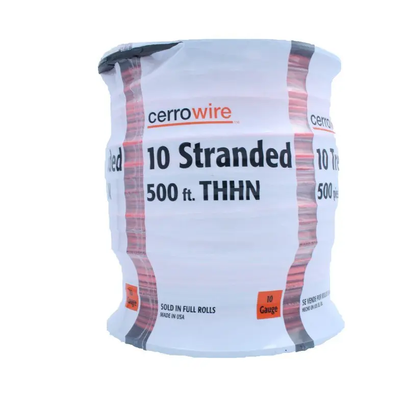 500 ft. 10-Gauge Red Stranded THHN Wire20.4 / White / 500