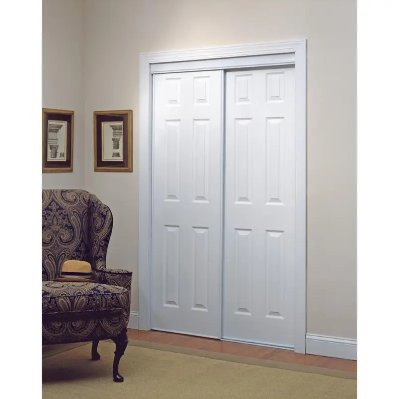 Erias 106 Series 59 In. W. x 80-1/2 In. H. White Vinyl Clad 6-Panel Bypass Door