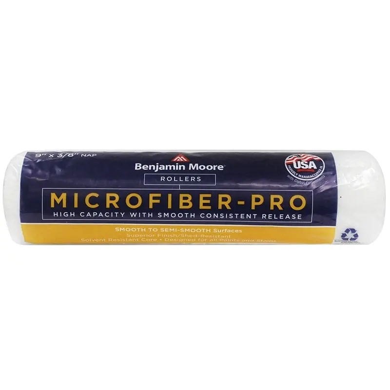 Benjamin Moore U65679-018 Roller Cover, 3/8 in Thick Nap, 9 in L, Microfiber Cover, 1/EA