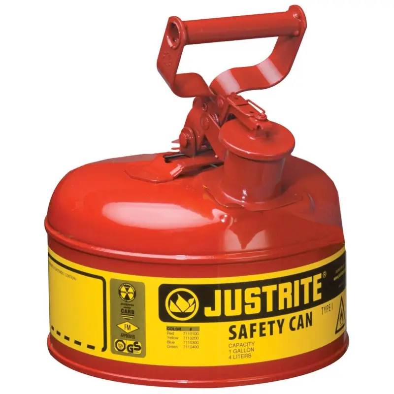 Justrite 7110100 Safety Can, 1 gal, Steel, Red