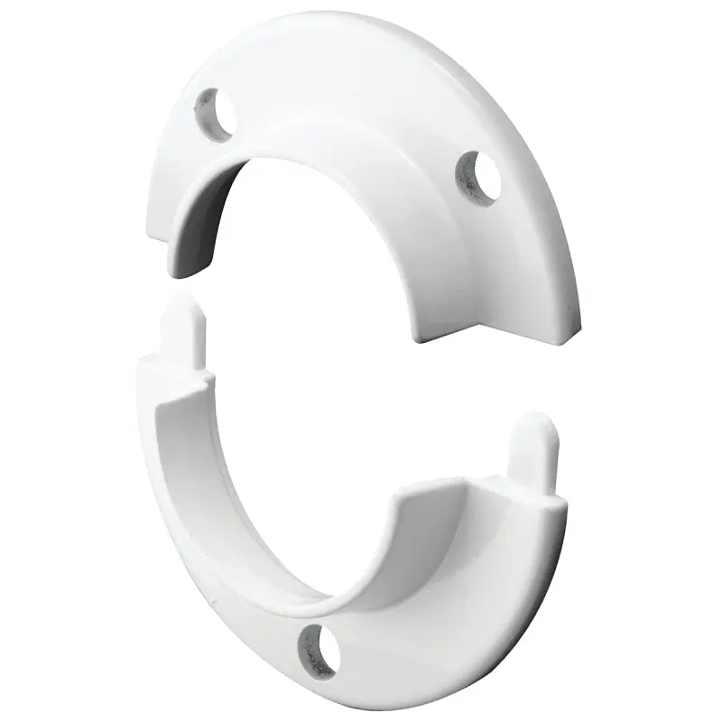 Prime-Line N 7050 Closet Pole Socket, Zinc, White, 2/SET