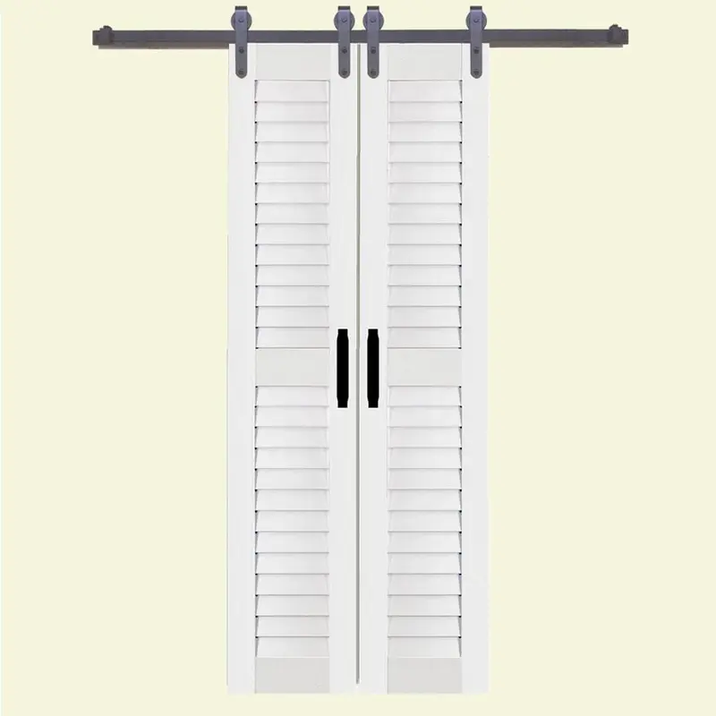 42 in. x 84 in. Louver/Louver White PVC Composite Split Barn Door37 / each