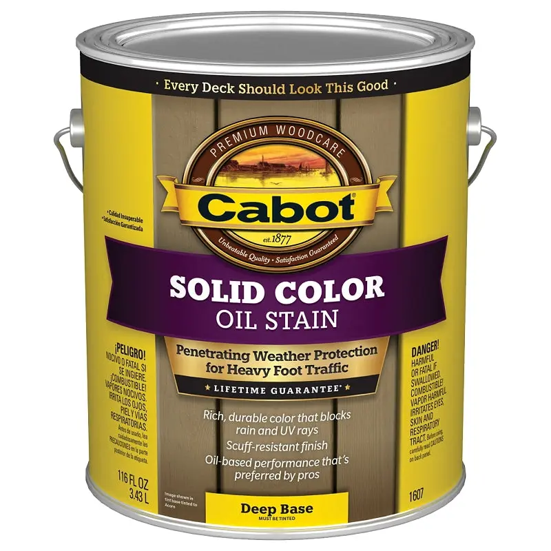 Cabot 140.0001607.007 Decking Stain, Opaque, Deep Base, Liquid, 1 gal