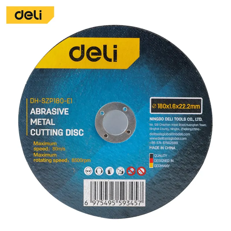 Deli Abrasive Metal Cutting Disc 180mmx1.6x22.2mm | EDH-SZP180-E1