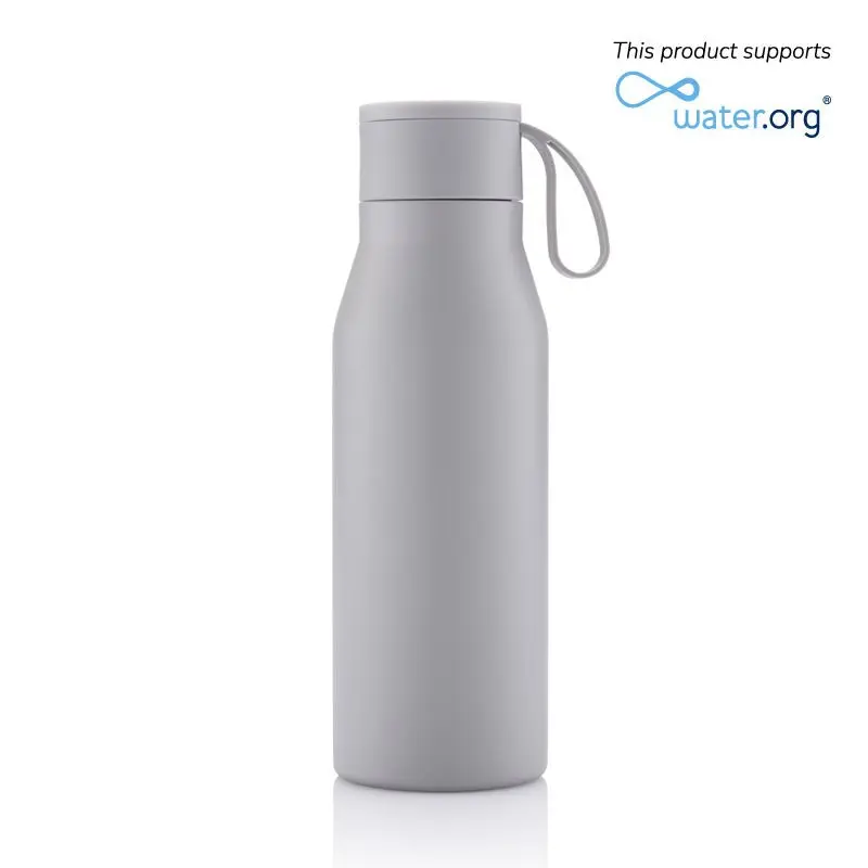 NEBRA - CHANGE Collection Vacuum Bottle with Loop - 600ml - Grey