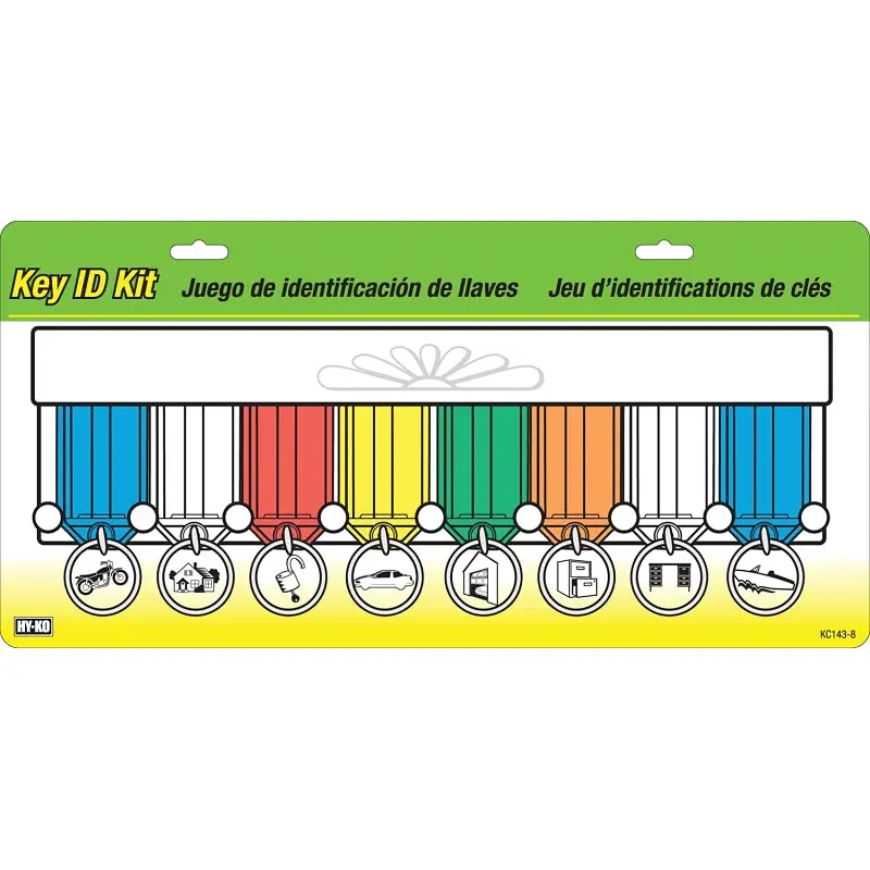 Hy-Ko KC143-8 Key Identification Tag Kit, Plastic