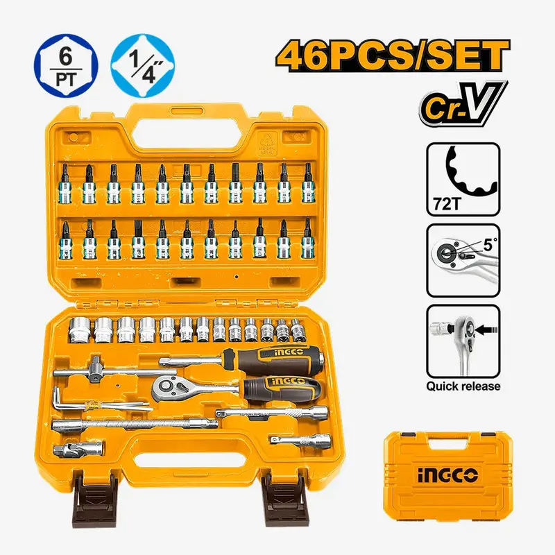 INGCO 46 Pcs 1/4-Inches Socket Set | HKTS14462