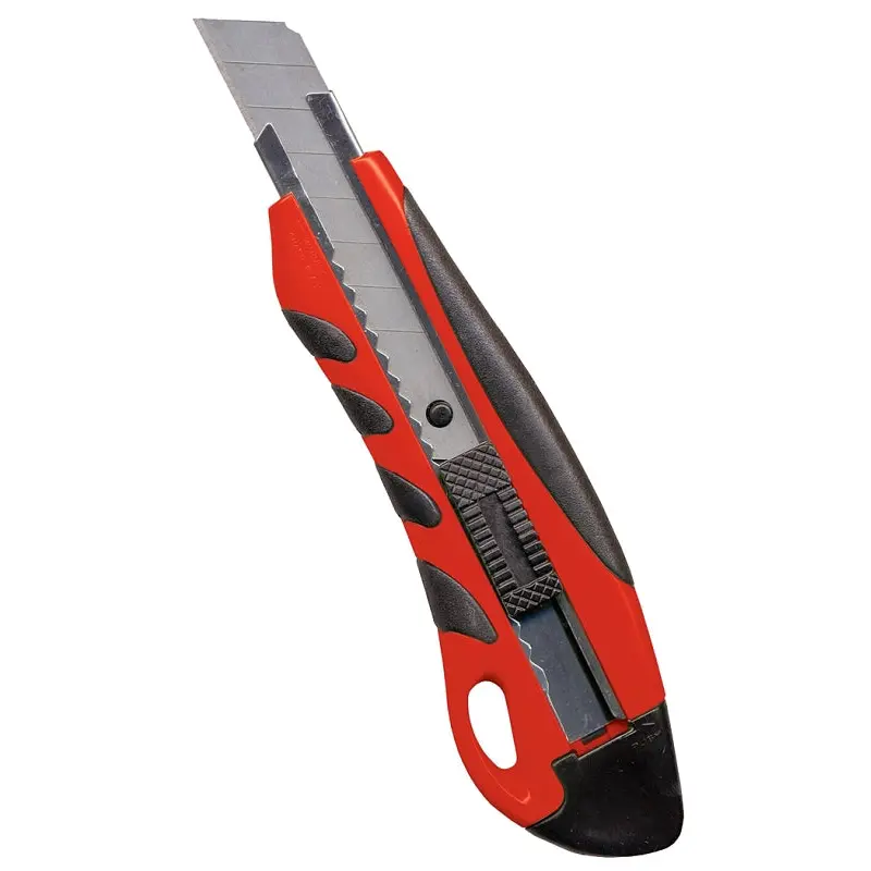 TASK T00970 Auto-Lock Knife, 18 mm W Blade, Soft Touch Grip Handle