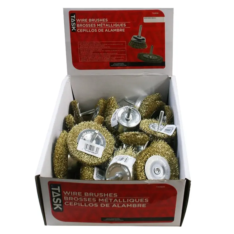 TASK T22630 Wire Wheel and Cup Brush Kit, 1/4 in Arbor/Shank, Steel Bristle