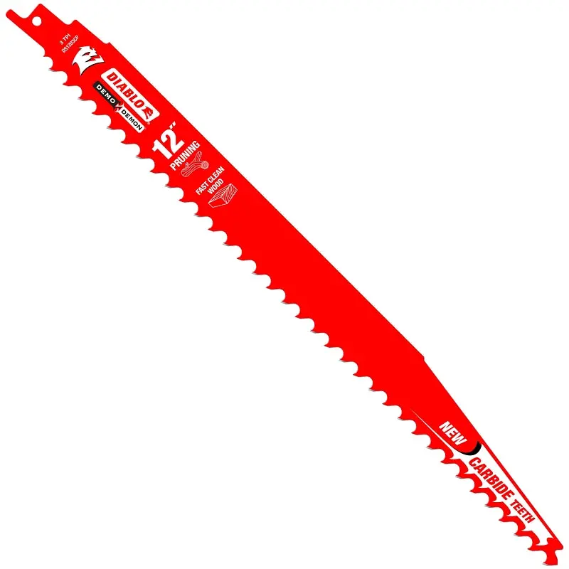 Diablo DS1203CP Reciprocating Saw Blade, 12 in L, 3 TPI, Carbide Cutting Edge, 1/PK