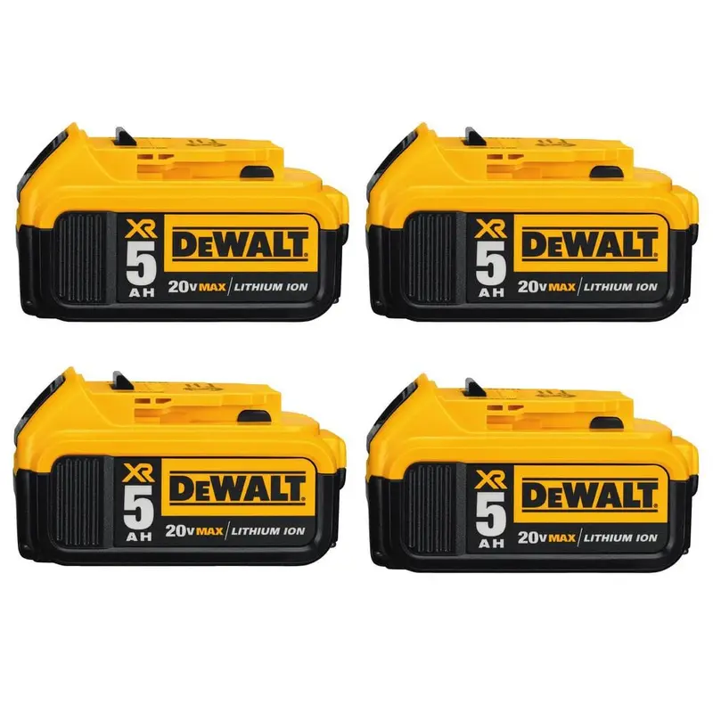 20-Volt MAX XR Premium Lithium-Ion 5.0Ah Battery Pack (4-Pack)6.0 / 2 / 1