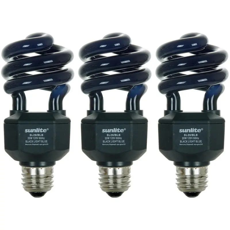 20-Watt CFL Spiral Black Light Bulb (BLB) UV Black Light Party Bulb (3-Pack).85 / each