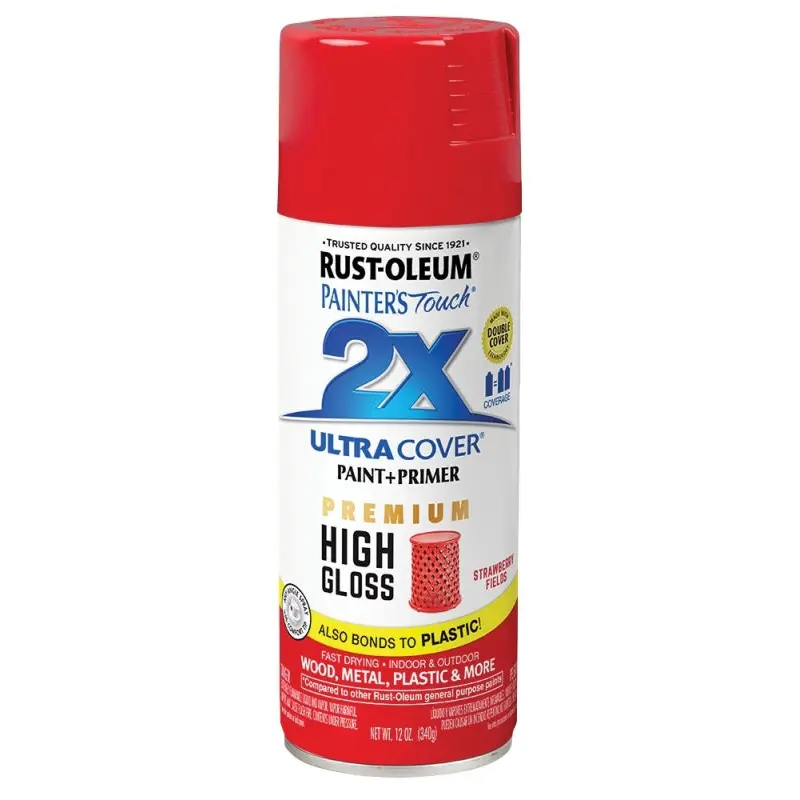 Rust-Oleum 331180 Spray Paint, High-Gloss, Strawberry Fields, 12 oz, Can