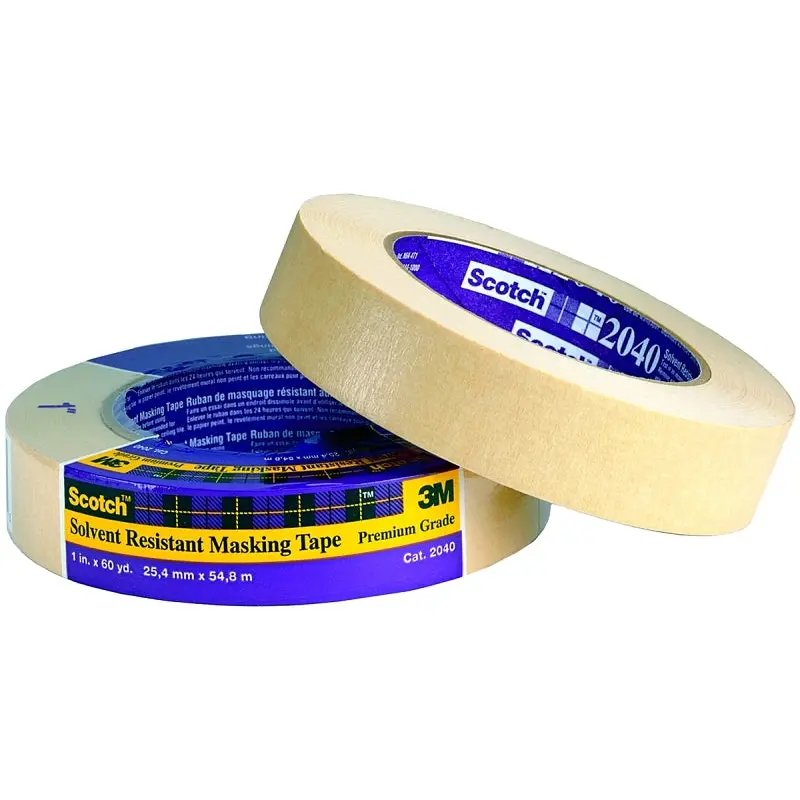 Scotch 2040-1A-BK Masking Tape, 60 yd L, 1 in W, Paper Backing, Natural