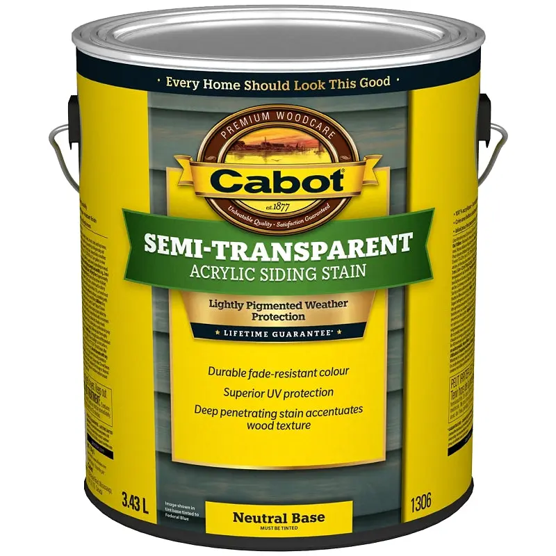 Cabot 1300 Series 1306C Deck and Siding Stain, Semi-Transparent, Liquid, 3.79 L