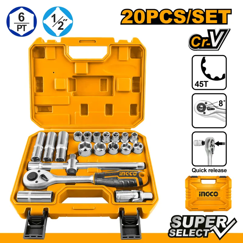 INGCO Socket Set 20pcs 1/2" | HKTS12201