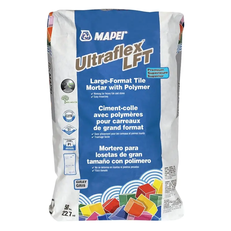 Mapei Ultraflex LFT Series 1125000021 Tile Mortar, Gray, 50 lb, Bag