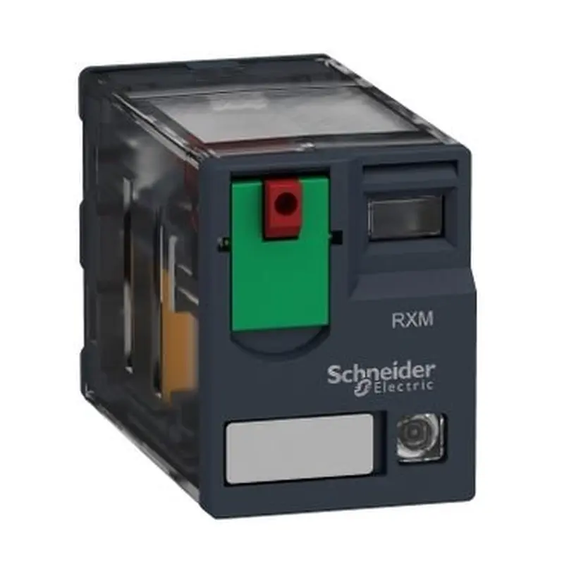Miniature plug 6A, 4CO, with LED, lockable test button, 220V AC | RXM4AB2P7
