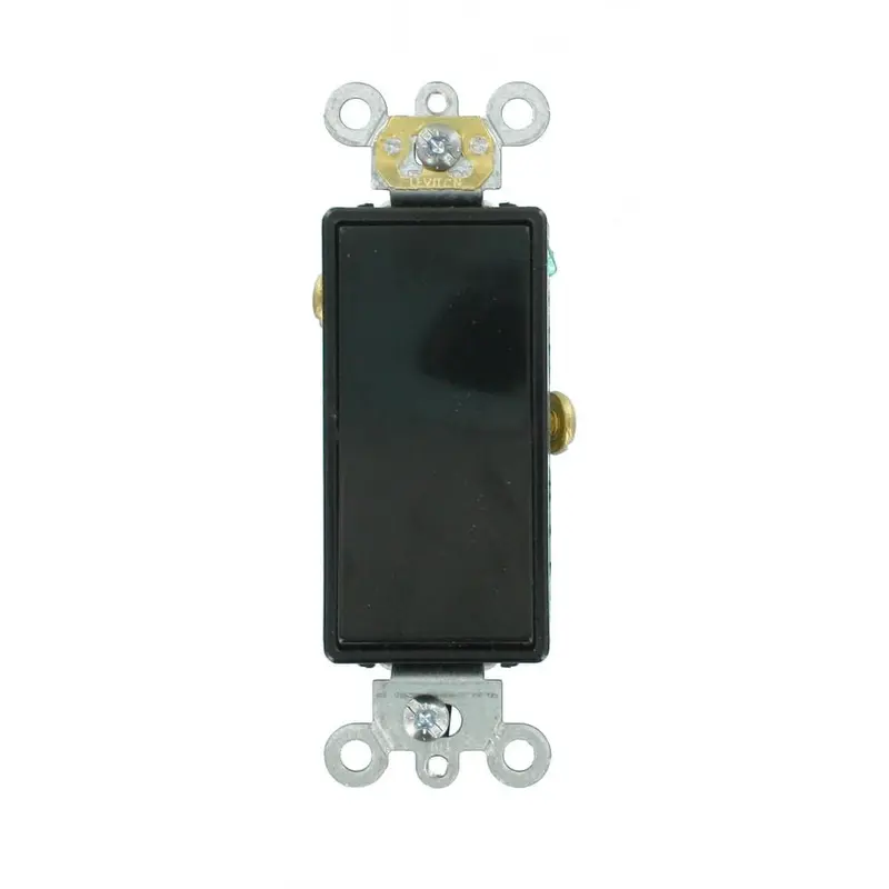 15 Amp Decora Plus Commercial Grade Single Pole Rocker Switch, BlackGray / 0.217 / Single