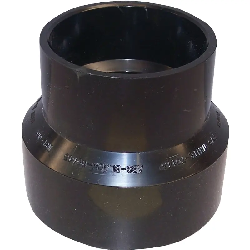 Canplas 103025BC Reducing Pipe Coupling, 4 x 2 in, Hub, ABS, Black, 40 Schedule