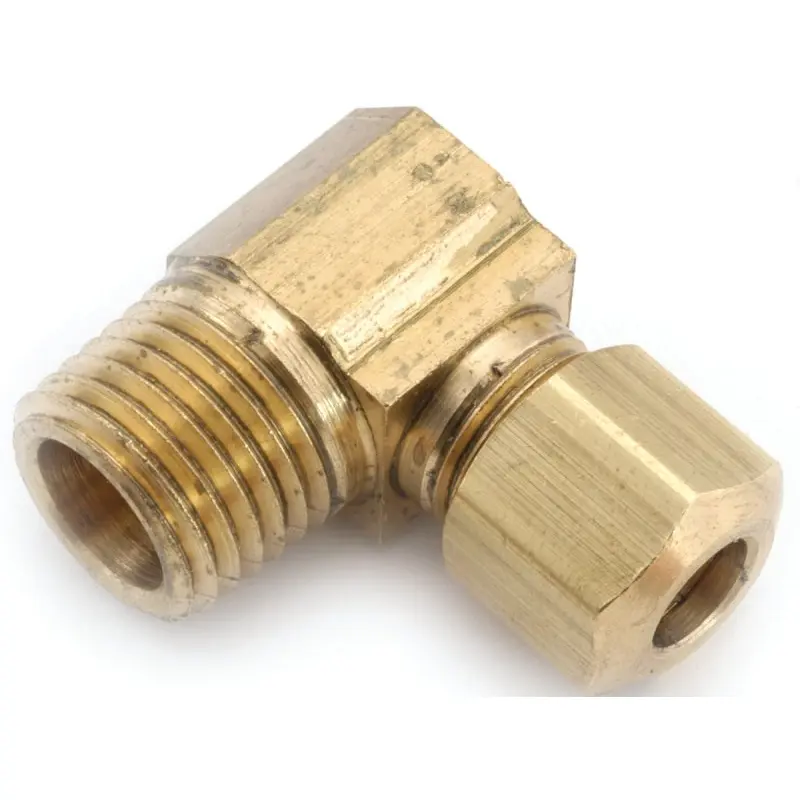 Anderson Metals 750069-0404 Tube Elbow, 1/4 in, 90 deg Angle, Brass, 300 psi Pressure