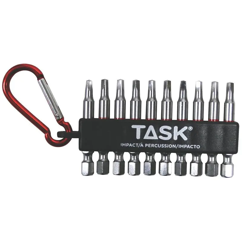Task T67919 Carabiner Clip Set, 10-Piece, Steel