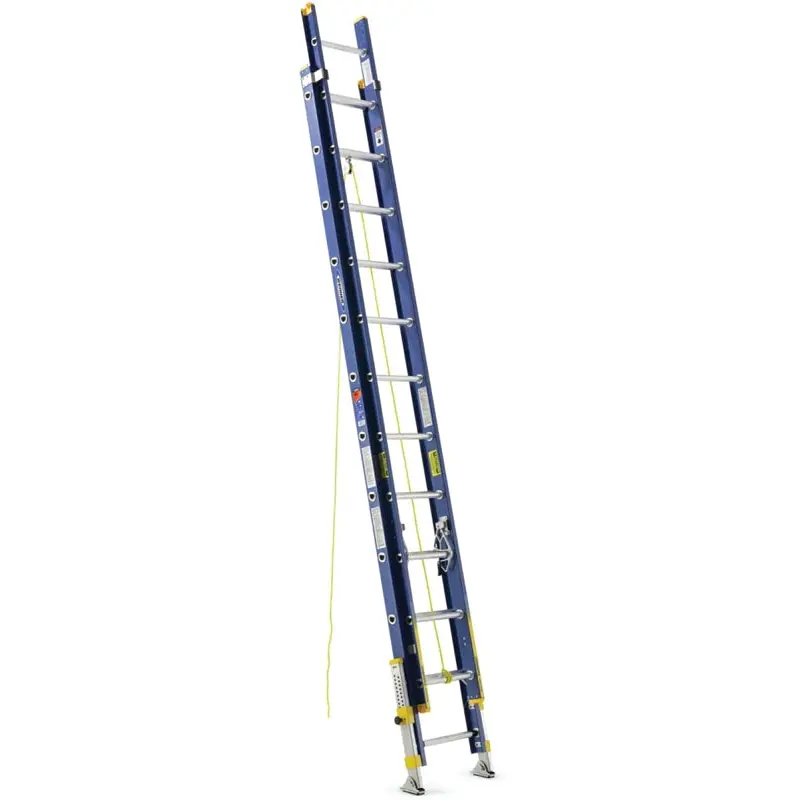 Werner D8224-2EQ Extension Ladder, 23 ft H Reach, 300 lb, Fiberglass
