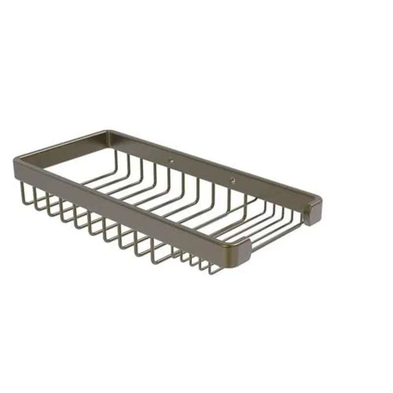 Allied Brass Rectangular Combination Shower Basket in Antique Brass