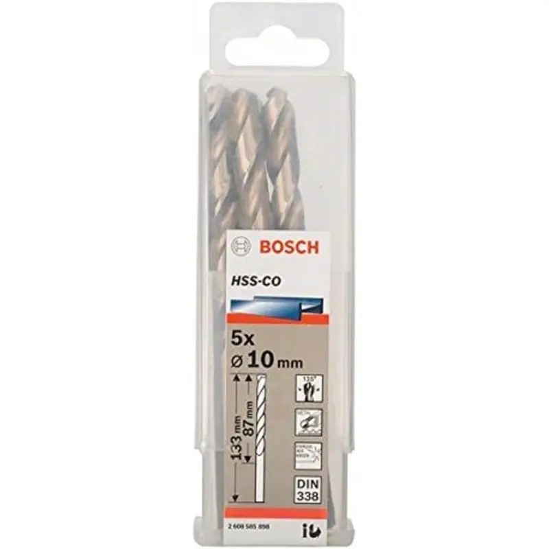 Metal Drill Bit HSS-CO 10x87x133mm 5pcs