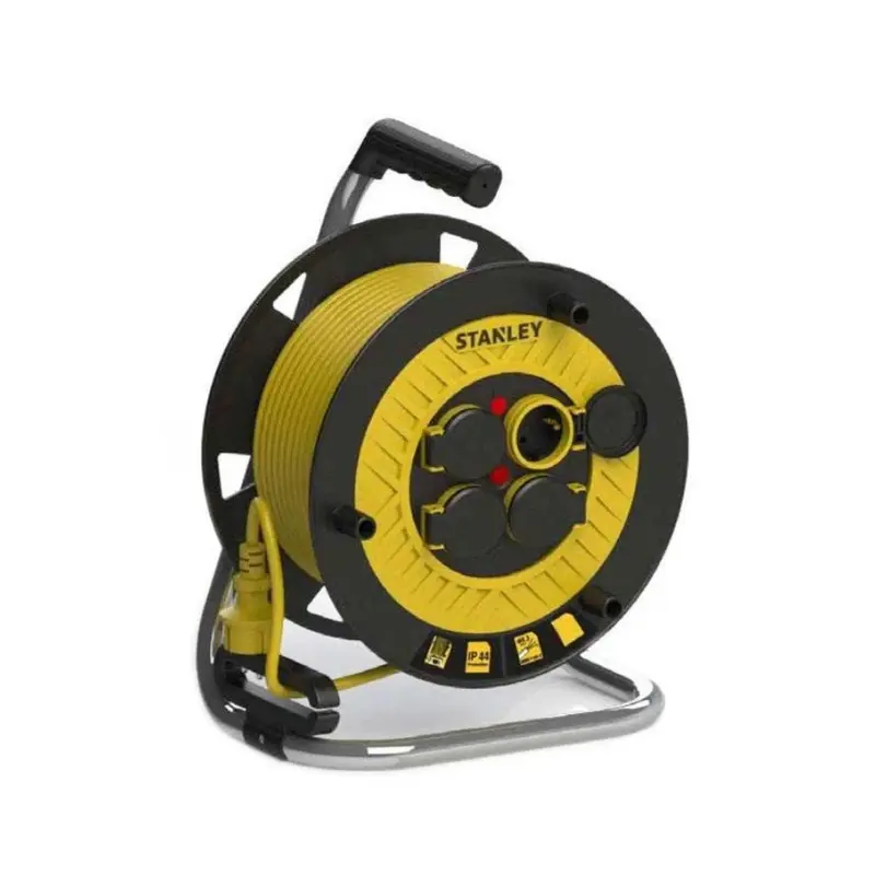Stanley 40M IP44 Cable Reel 3x2.5mm with 4 Sockets | SXECFL2RCVE