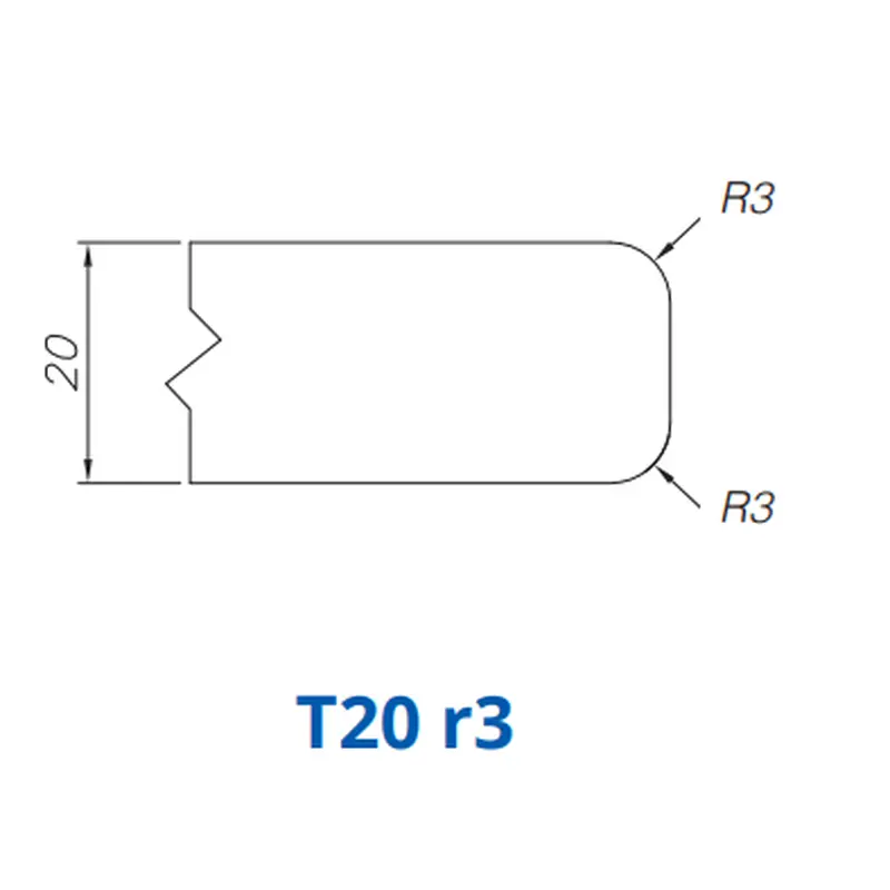 T20 r3(20mm Eased Top & Bottom r3 - Router Bits)Standard Full Kit (BITS) / 1