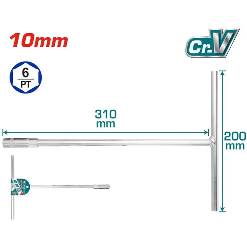 TOTAL T-HANDLE SOCKET WRENCH 10mm (THTSW1006)