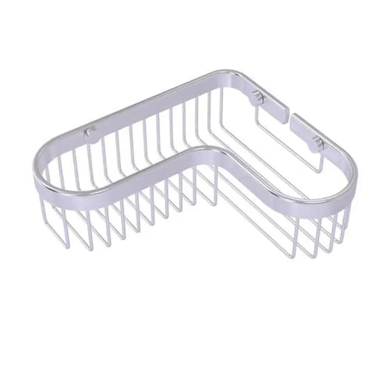 Allied Brass Corner Toiletry Shower Basket in Satin Chrome