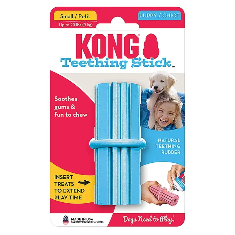 Kong KP33 Dog Toy, S, Chew, Teething Stick, Rubber, Assorted